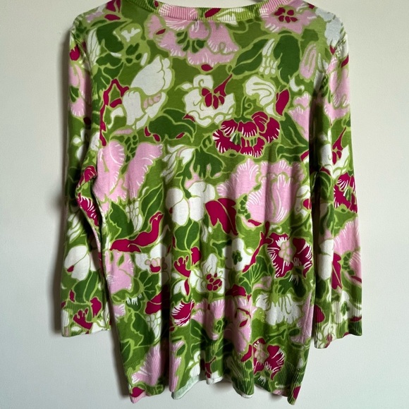 Talbots Super Soft Floral Print Summer Button Up Lightweight Cardigan petite sm - Picture 9 of 12